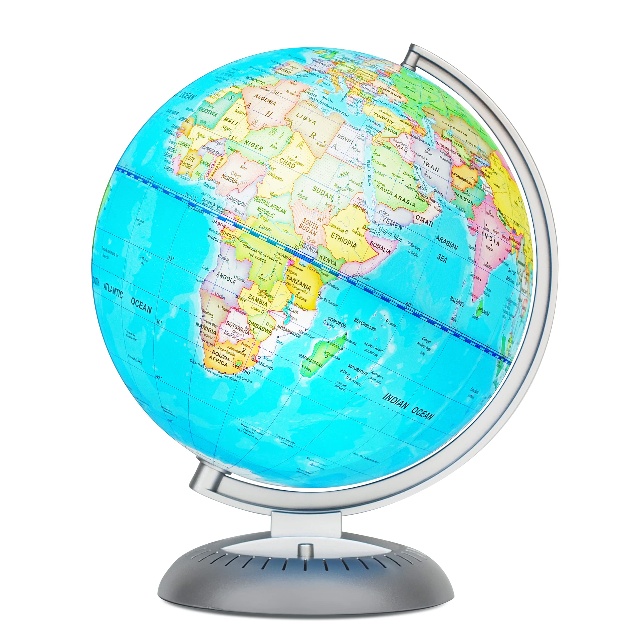 Illuminated Globes for Kids - 8” Light Up World Globe With